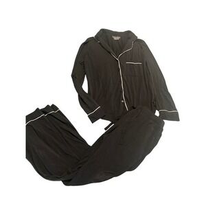 Victorias Secret Modal Long Pajama Set Black XS Short Sleepwear